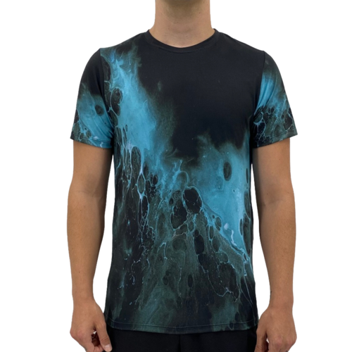 Load image into Gallery viewer, Black Blue Splash Men's T-shirt
