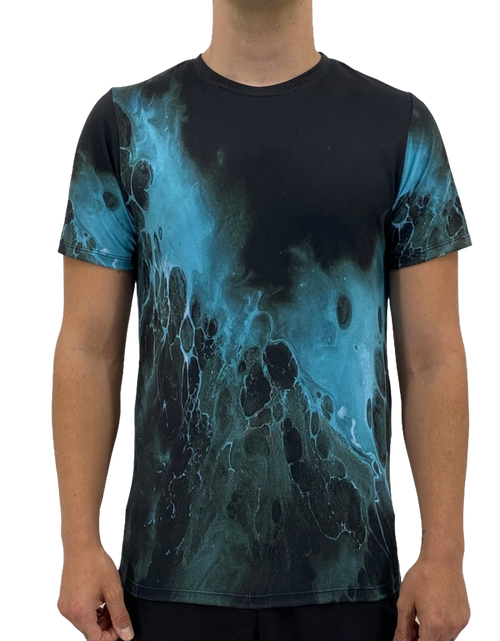 Load image into Gallery viewer, Black Blue Splash Men's T-shirt
